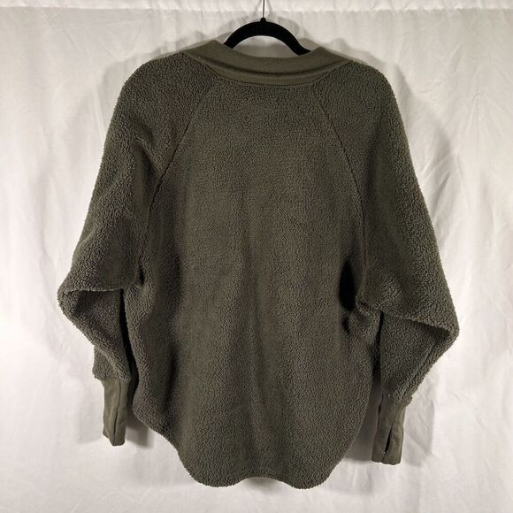 Offline Aerie Sweater Women's XS Green Fleece 1/4 Zip Pockets Polyester Pullover - Picture 6 of 9